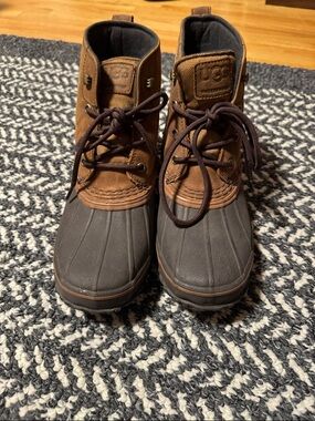 UGG Men's Brown and Gray Waterproof Duck Boots
